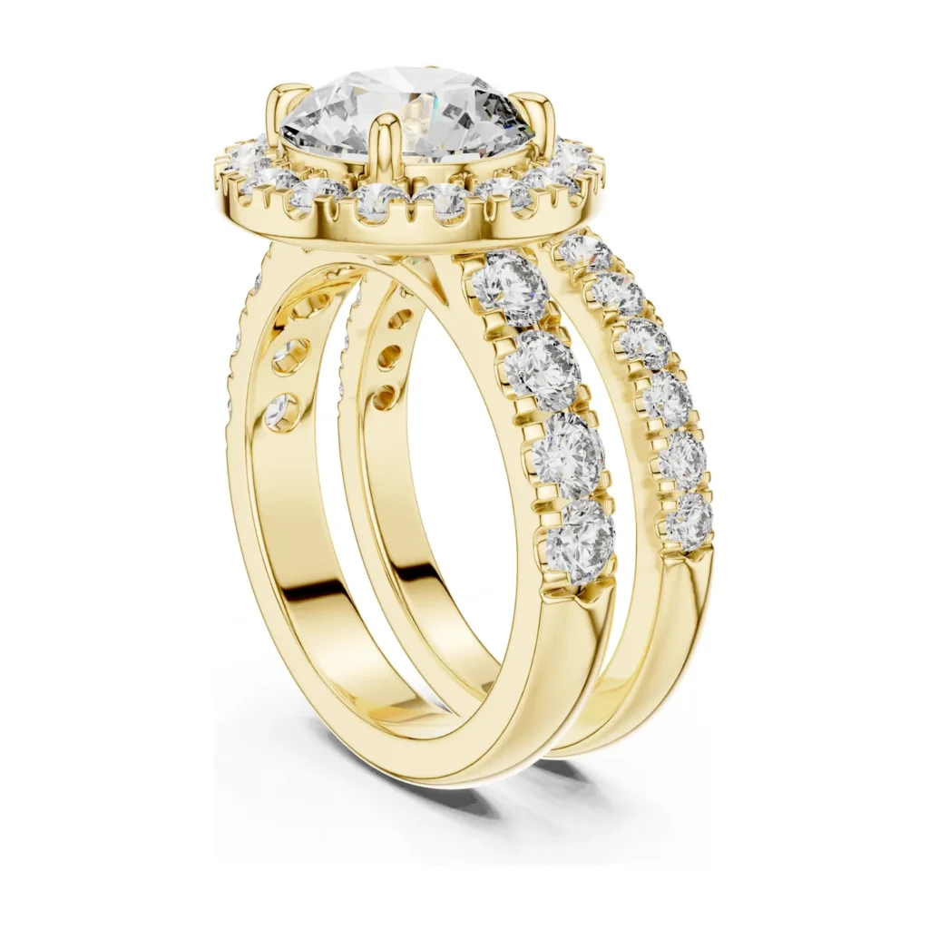 Round Halo Bridal Set