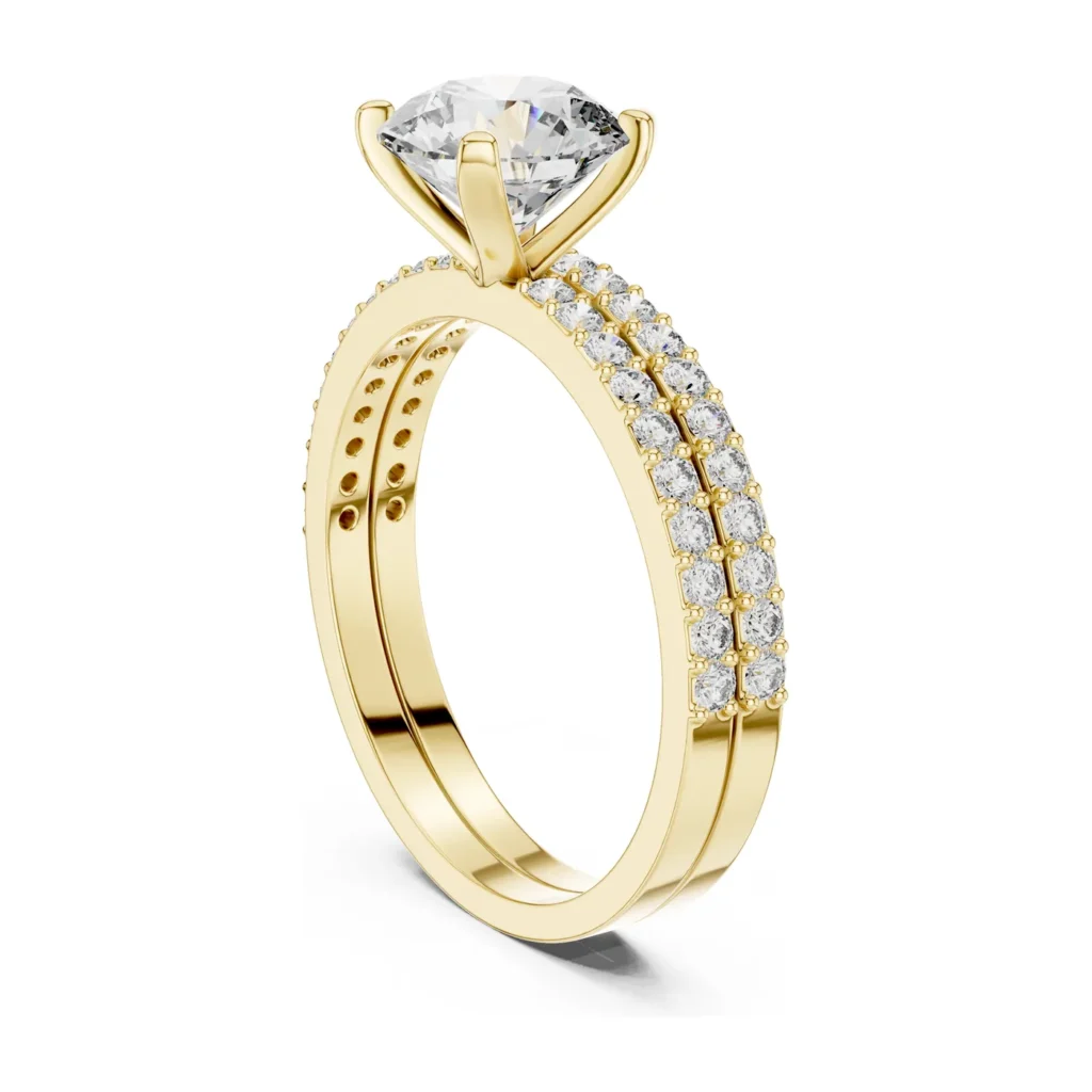 Pavé Solitaire Bridal Set