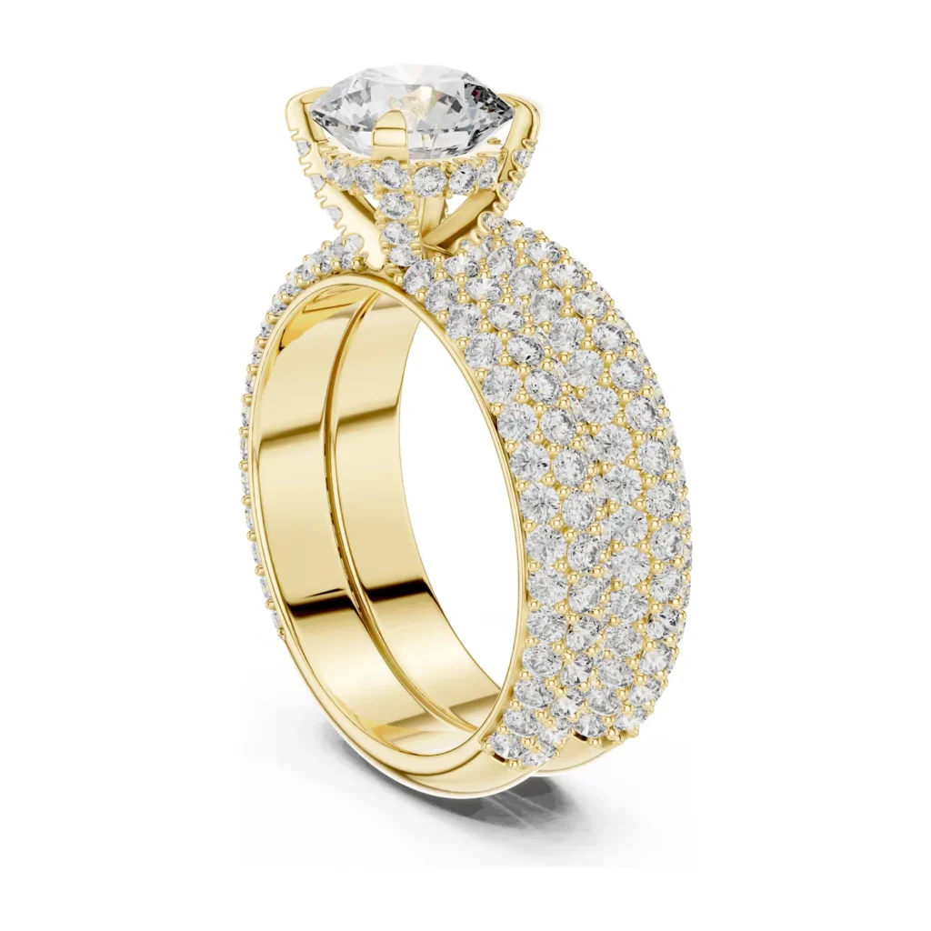 Wide Pavé Bridal Set