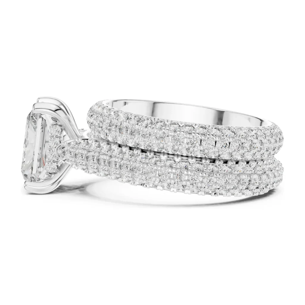 Cushion Wide Pavé Bridal Set — photo 7