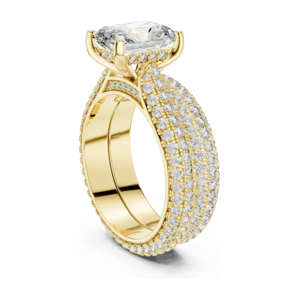 Cushion Wide Pavé Bridal Set