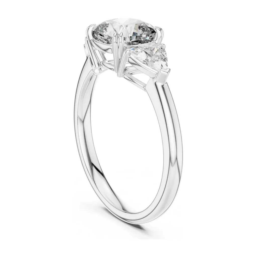 Cushion Three-Stone Ring with Pear Sides — photo 5