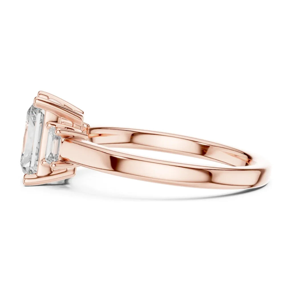 Radiant Three-Stone Ring with Baguettes — photo 11