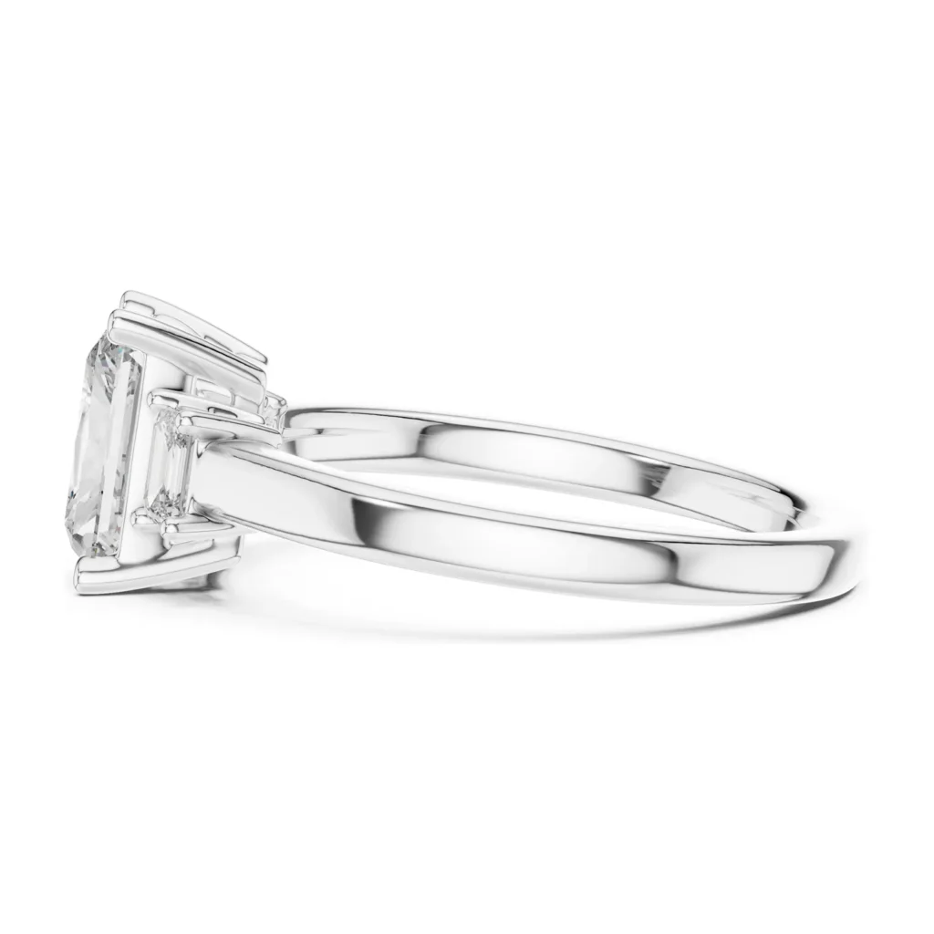 Radiant Three-Stone Ring with Baguettes — photo 7