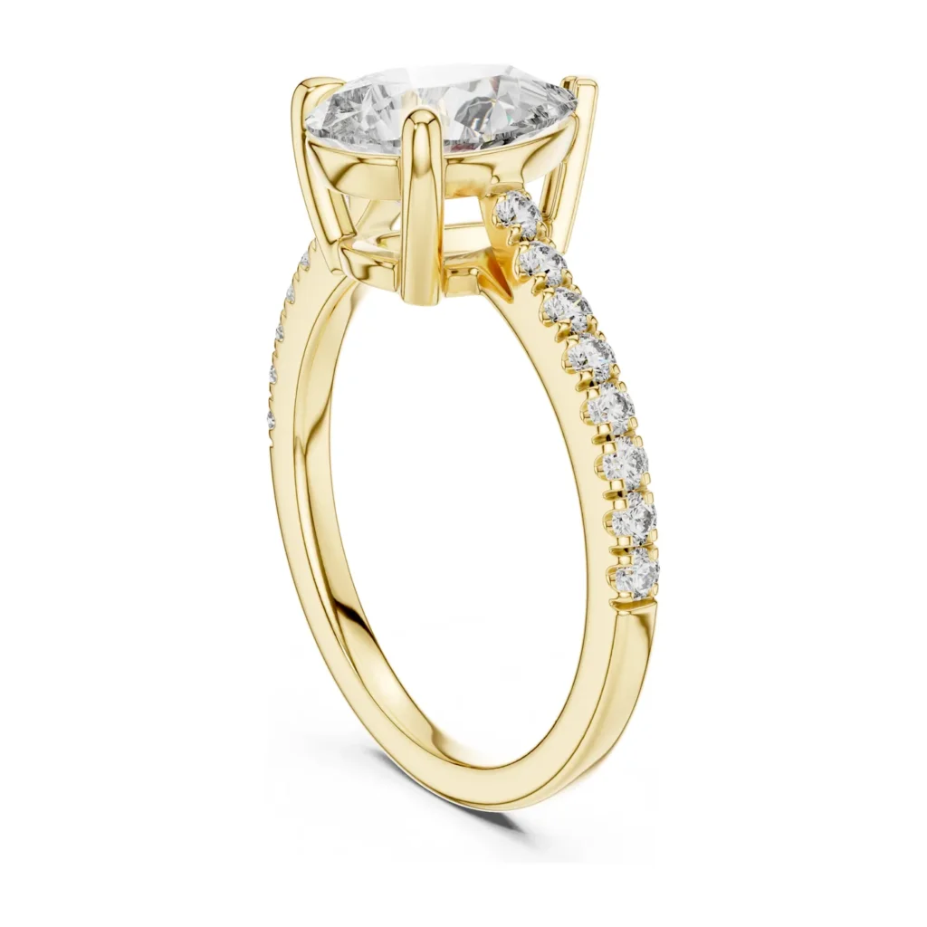 Emerald-Cut Pavé Solitaire Ring
