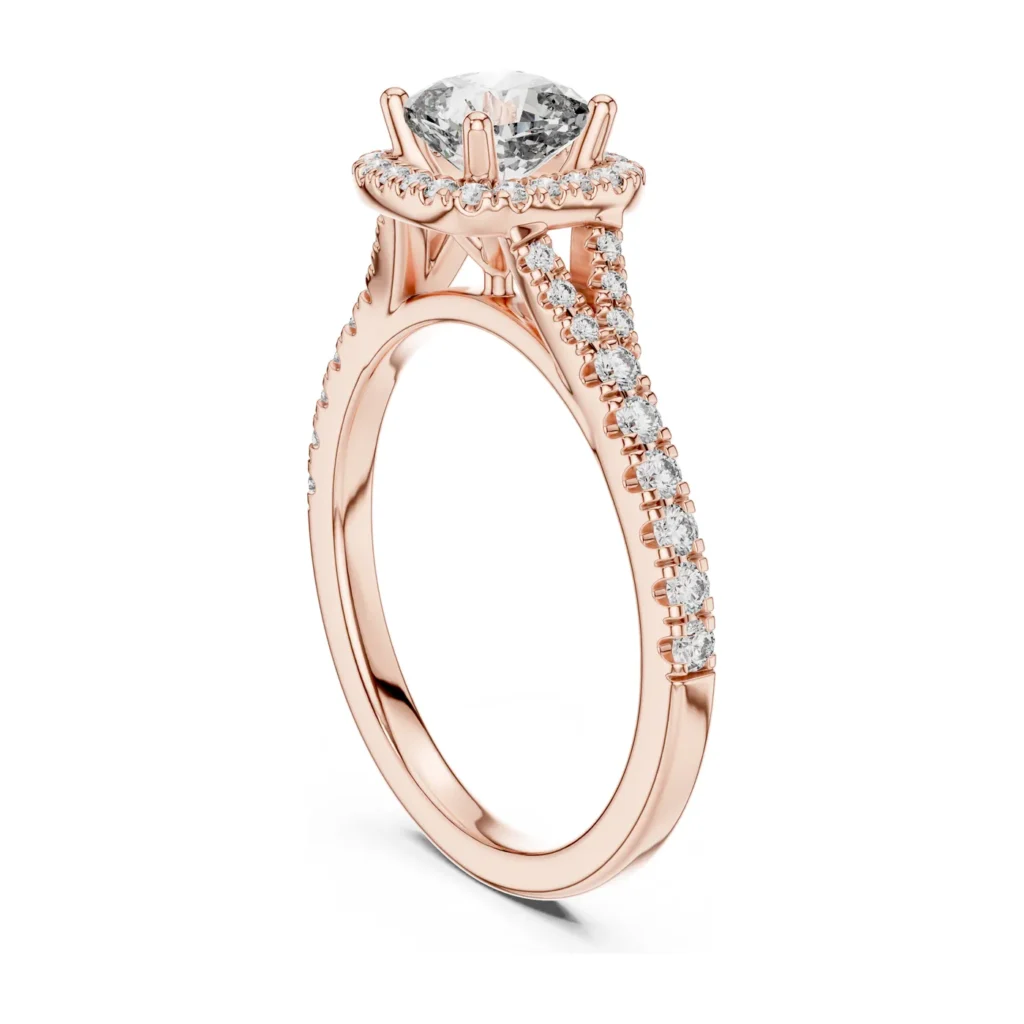Petite Halo Pavé Engagement Ring — photo 9