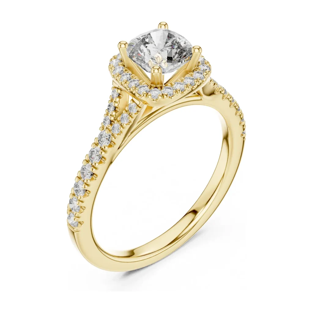 Petite Halo Pavé Engagement Ring — photo 2