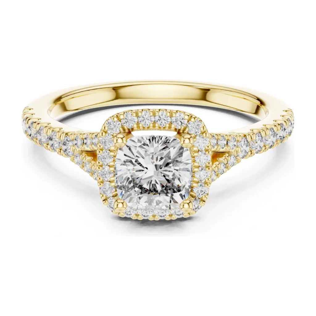 Petite Halo Pavé Engagement Ring — photo 4