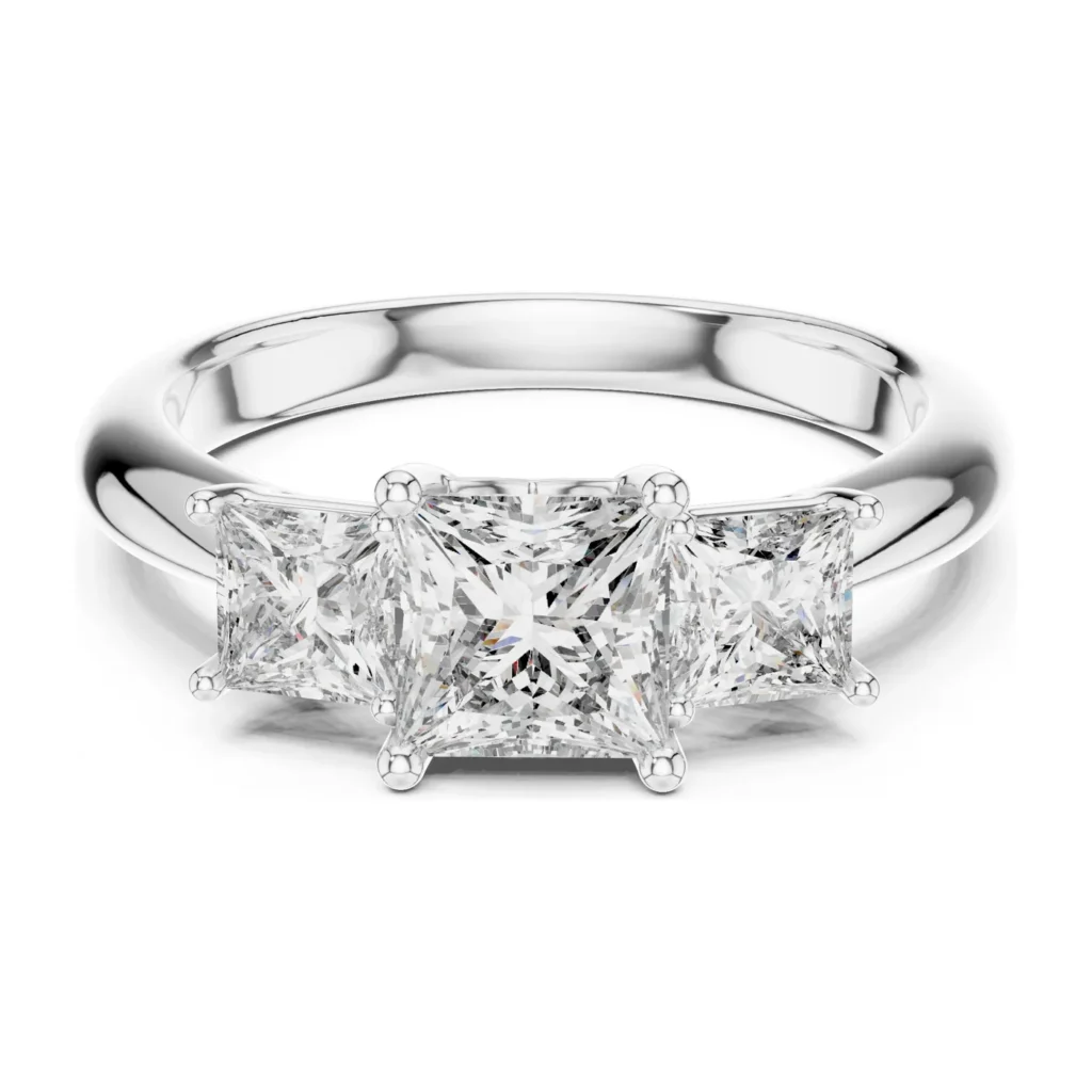 Princess-Cut Three-Stone Engagement Ring — photo 8
