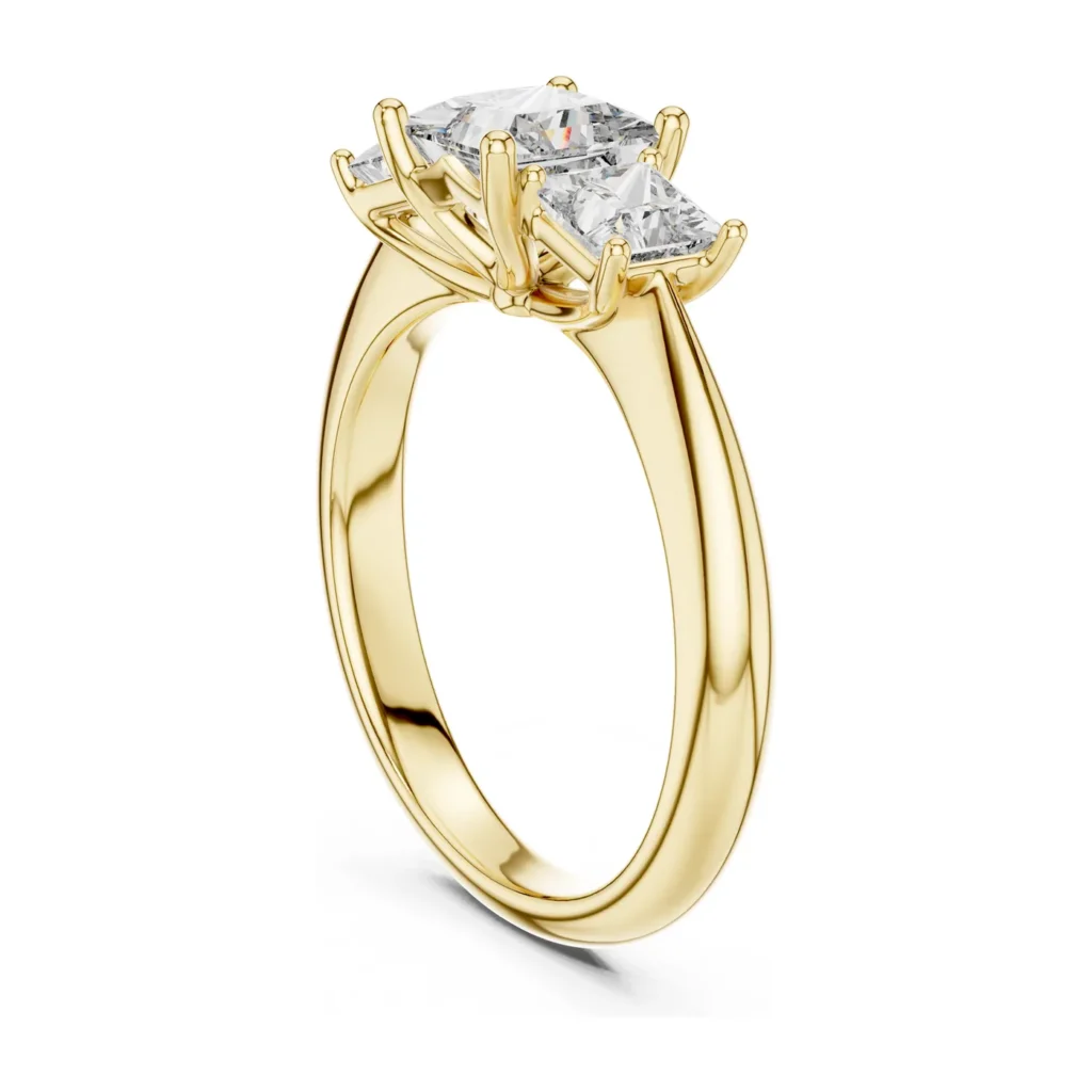 Princess-Cut Three-Stone Engagement Ring