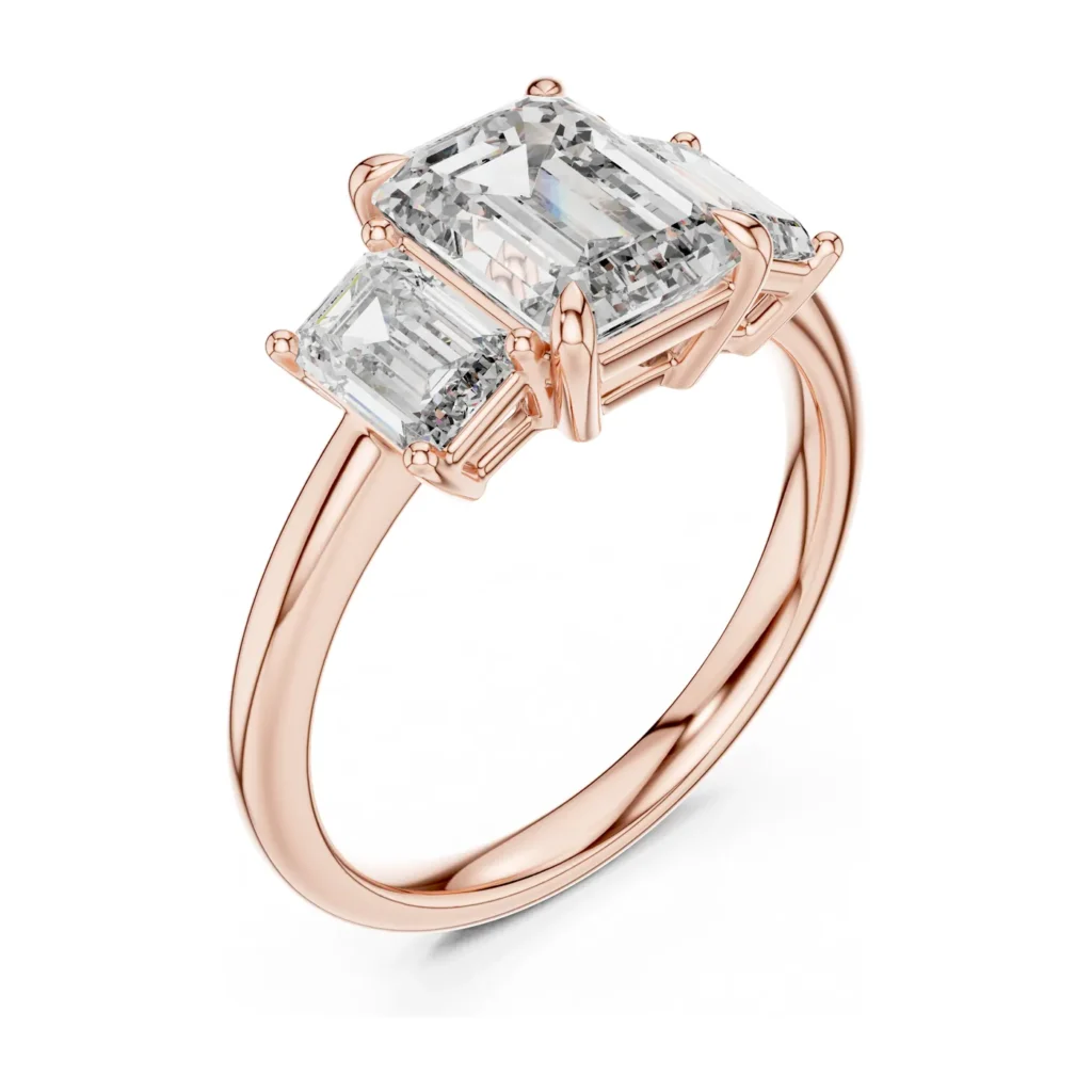 Emerald-Cut Three-Stone Engagement Ring — photo 10