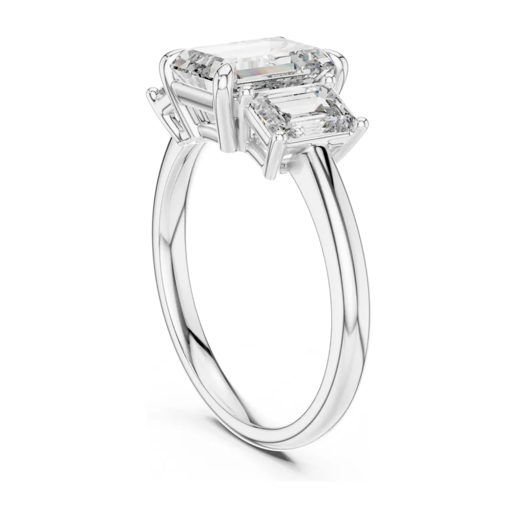 Emerald-Cut Three-Stone Engagement Ring — photo 5