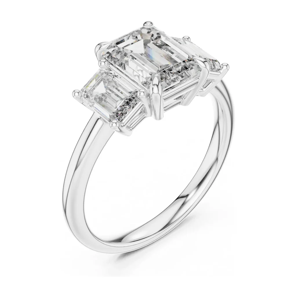 Emerald-Cut Three-Stone Engagement Ring — photo 6