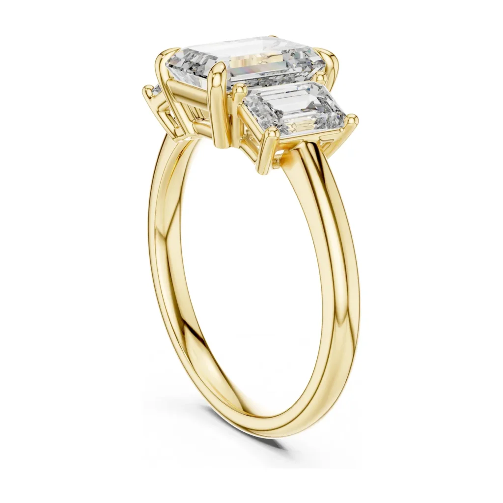 Emerald-Cut Three-Stone Engagement Ring
