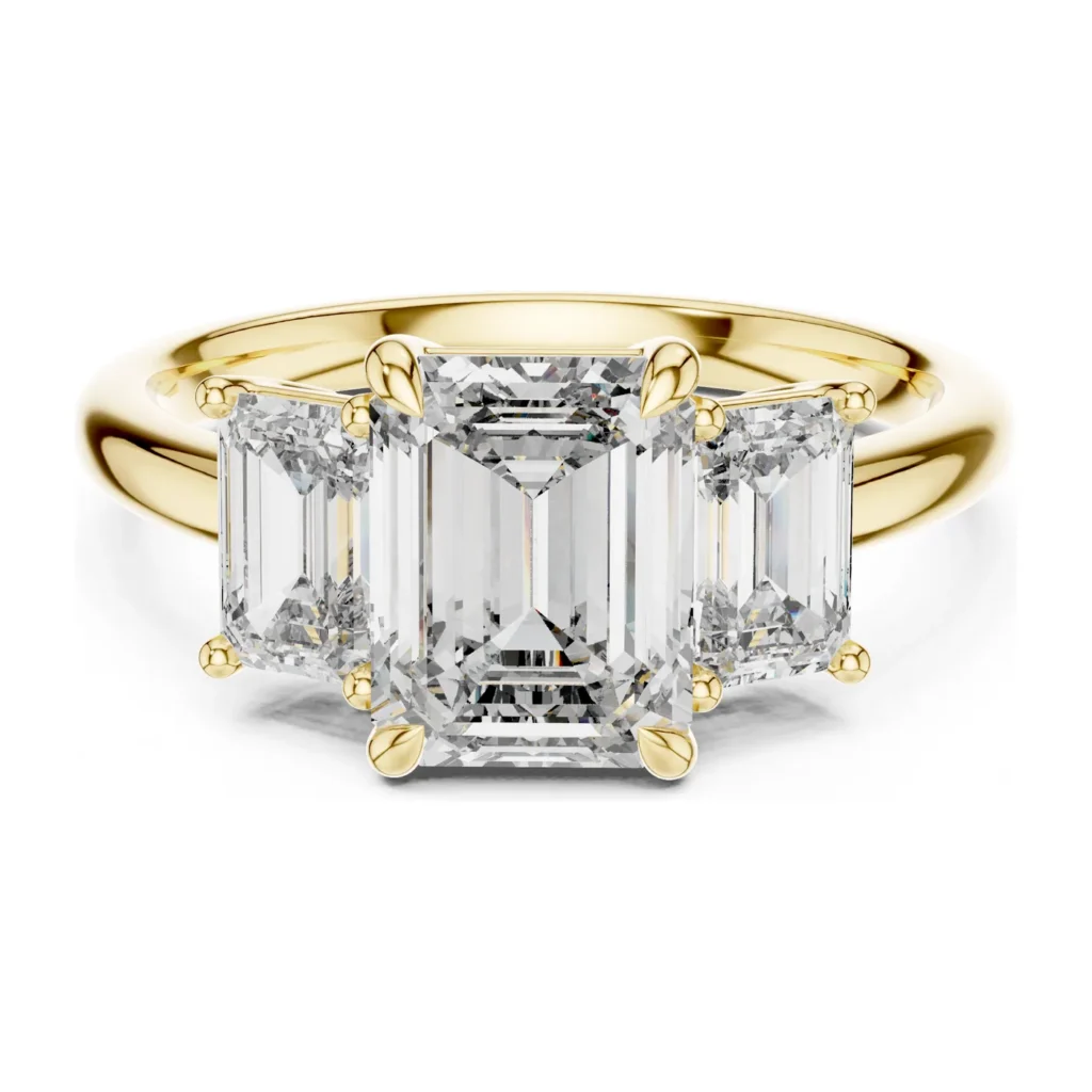 Emerald-Cut Three-Stone Engagement Ring — photo 4