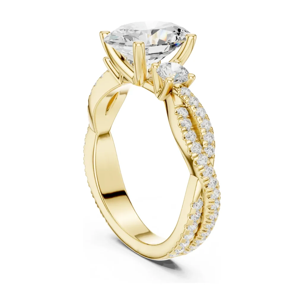 Oval Twist Three-Stone Ring