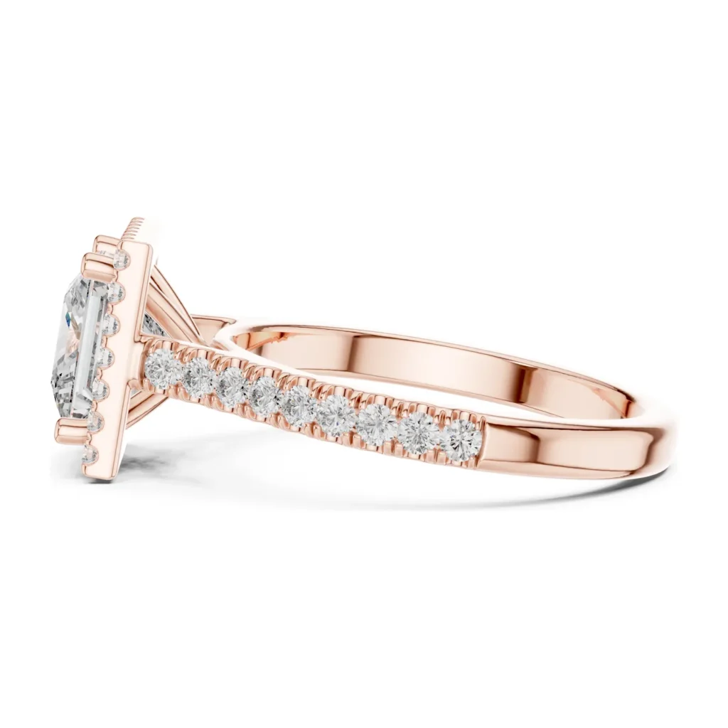 Princess-Cut Halo Pavé Ring — photo 11