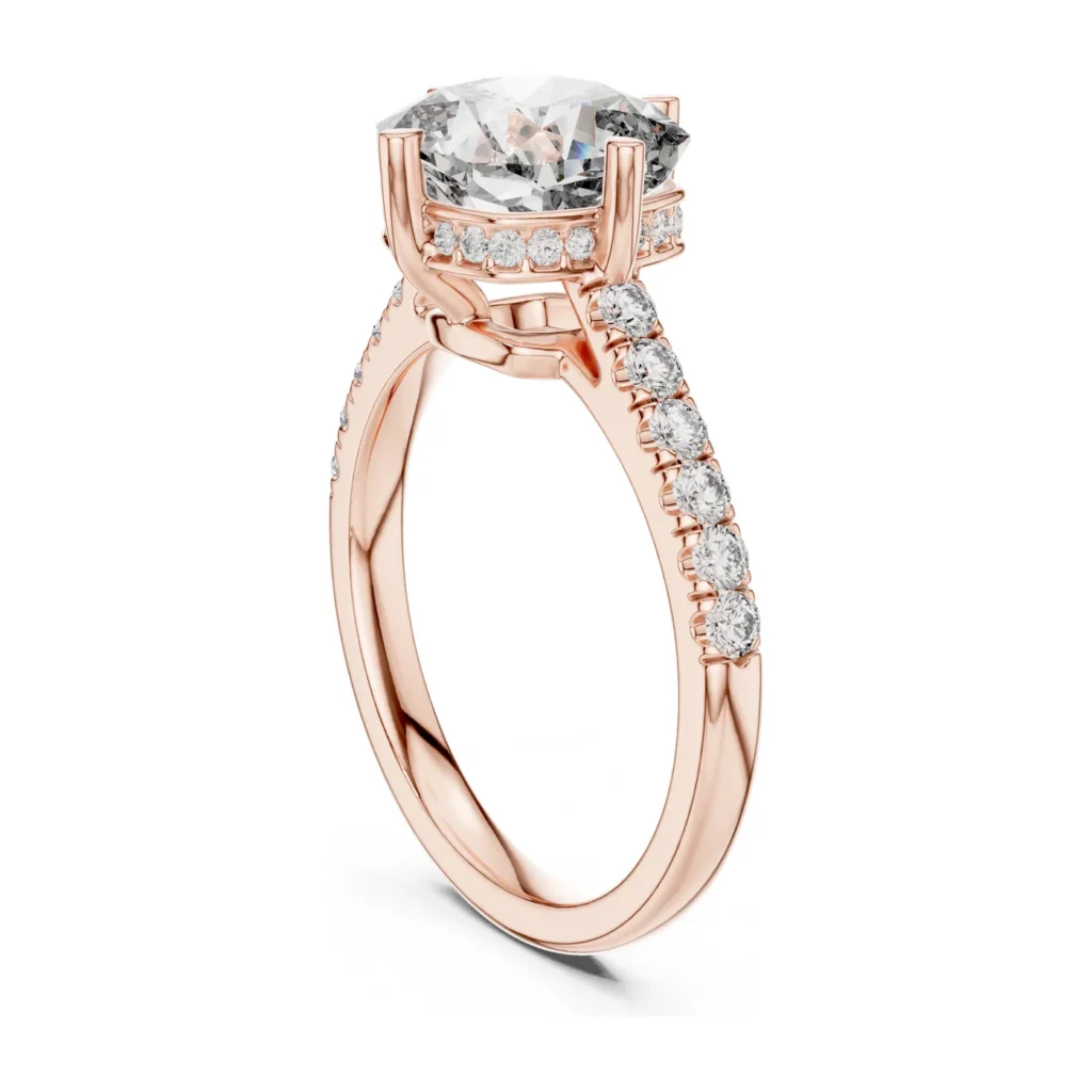 Round Halo Petite Pavé Twist Ring — photo 9
