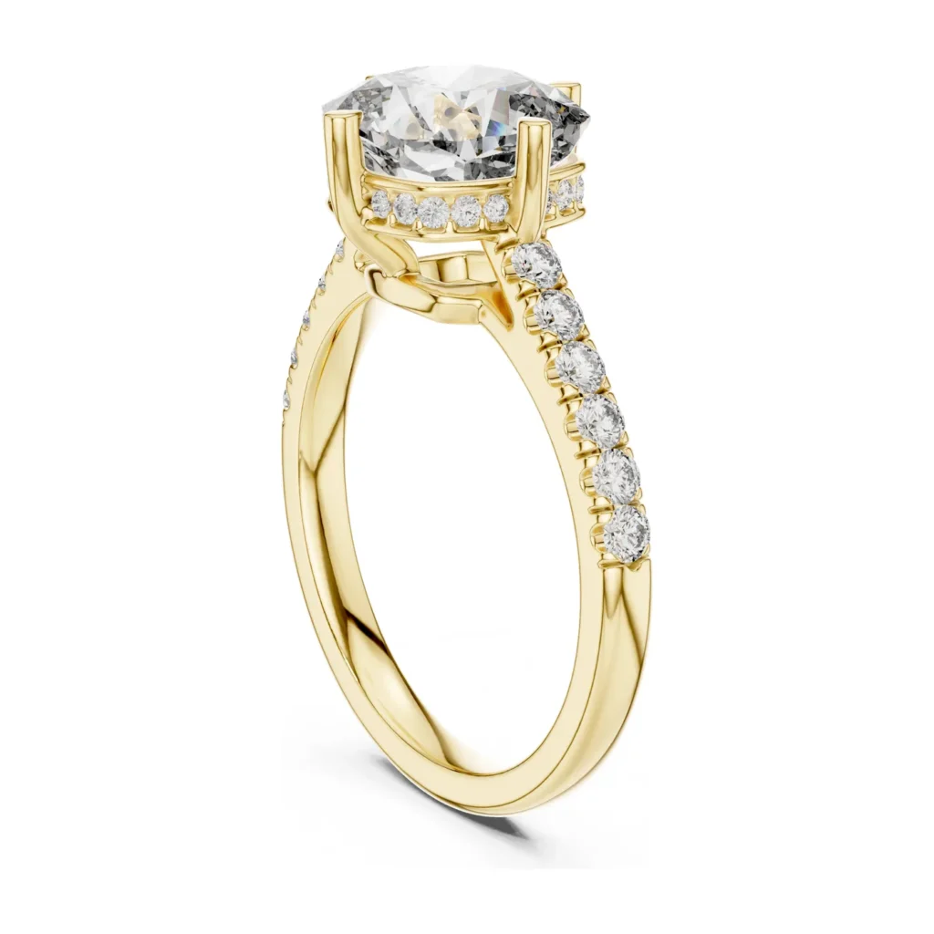 Round Halo Petite Pavé Twist Ring