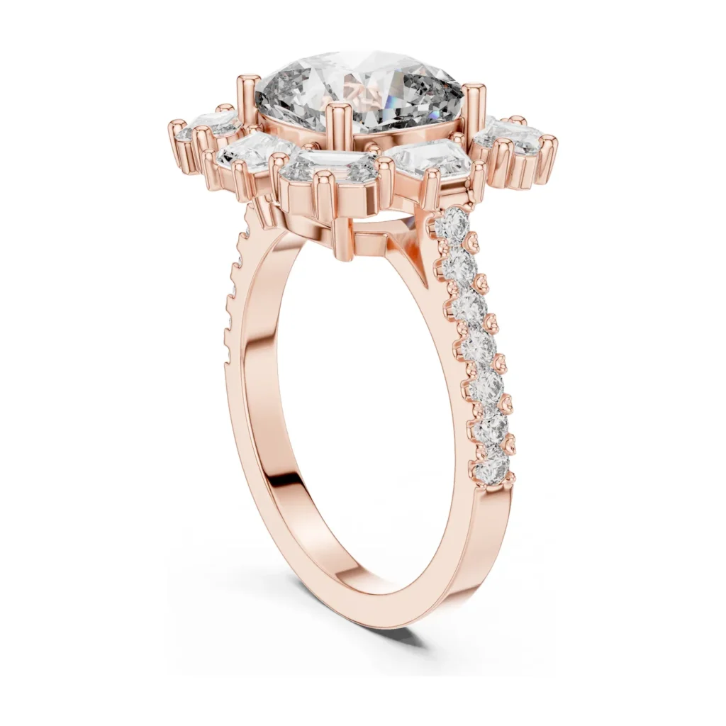 Cushion Starburst Halo Pavé Ring — photo 9