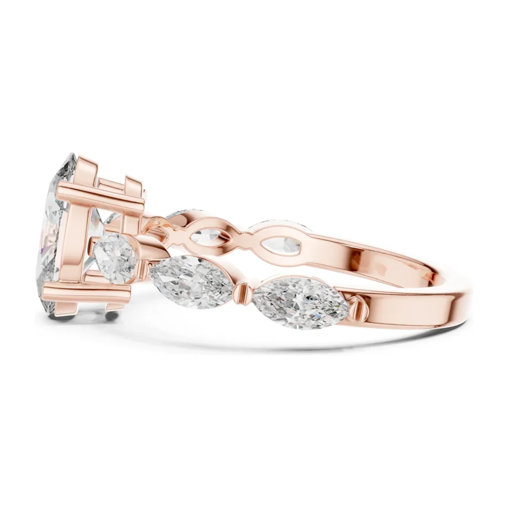 Oval Ring with Marquise Bezel Band — photo 11