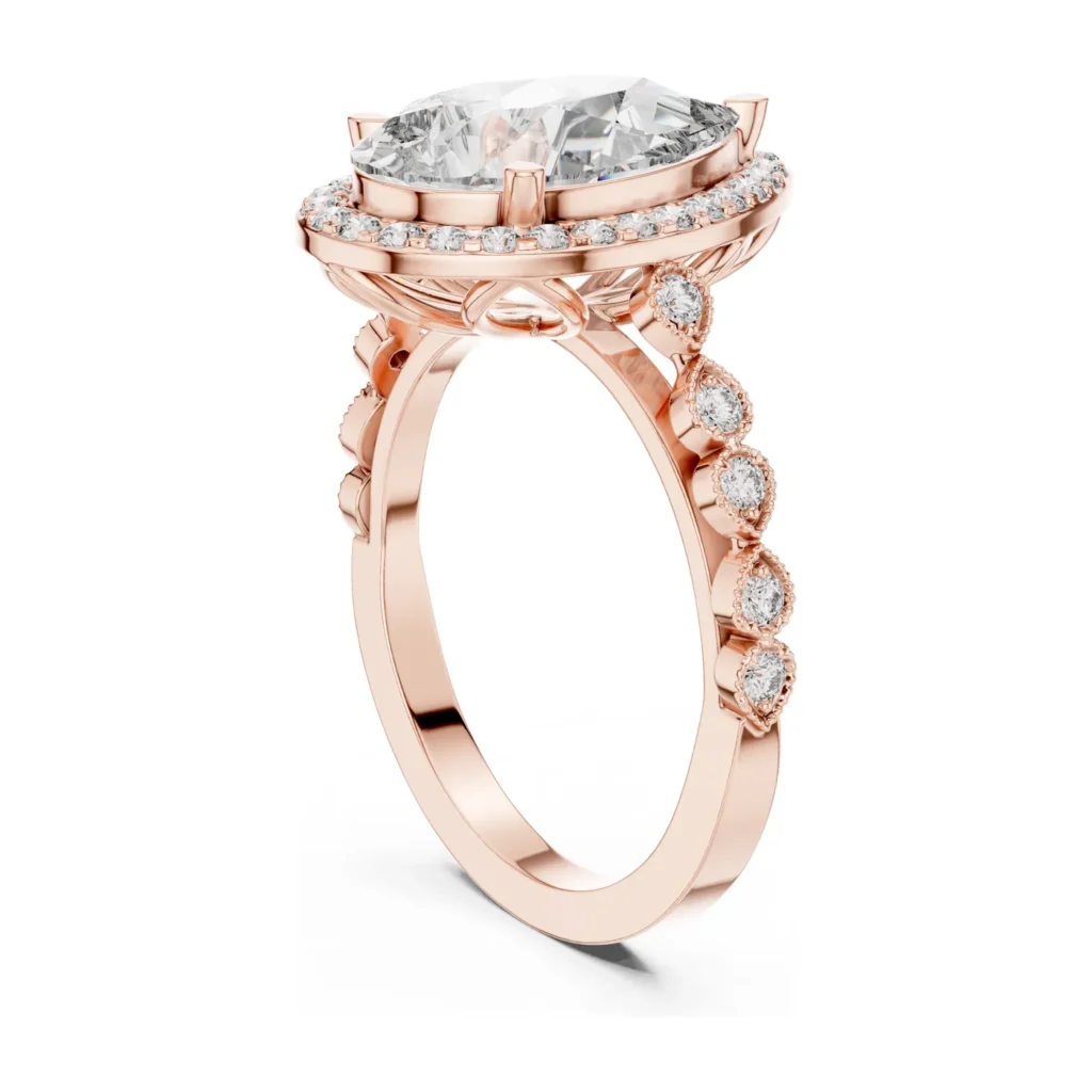 Pear Halo with Bezel Station Band — photo 9