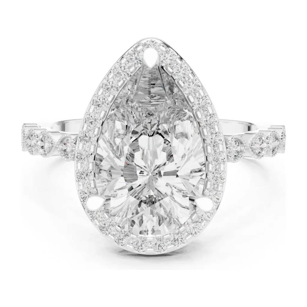 Pear Halo with Bezel Station Band — photo 8