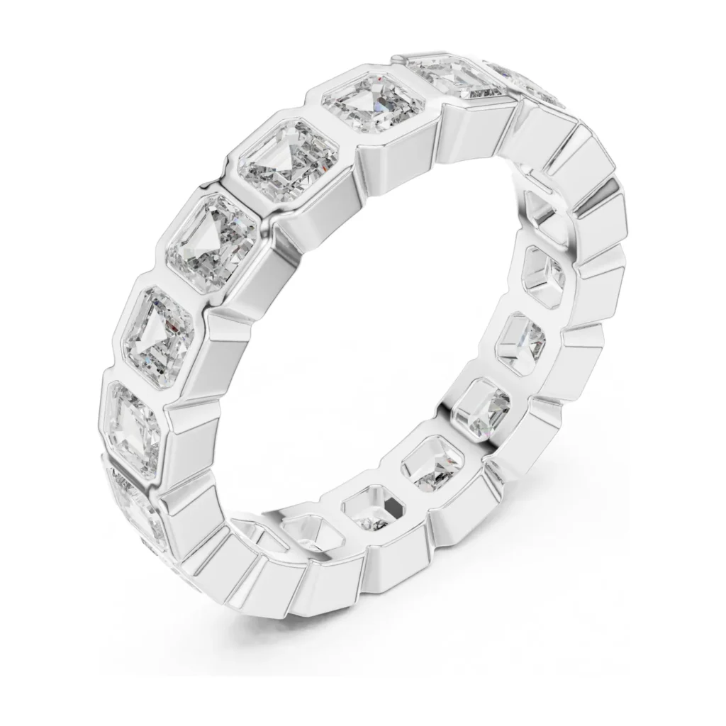 Asscher-Cut Halo Eternity Band — photo 6