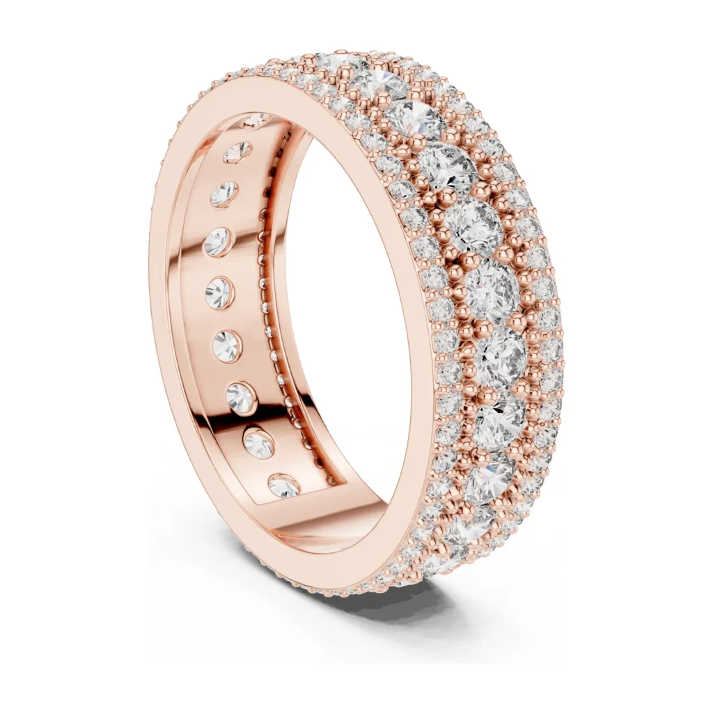 Triple-Row Pavé Wide Band — photo 9
