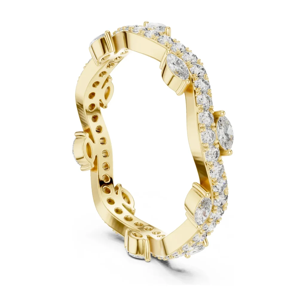 Wave Pavé Contour Band