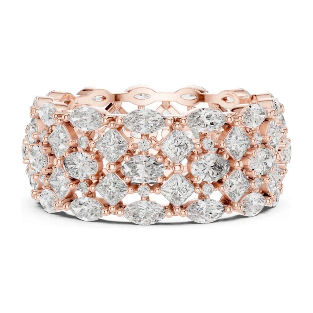 Floral Cluster Wide Eternity Band — photo 11