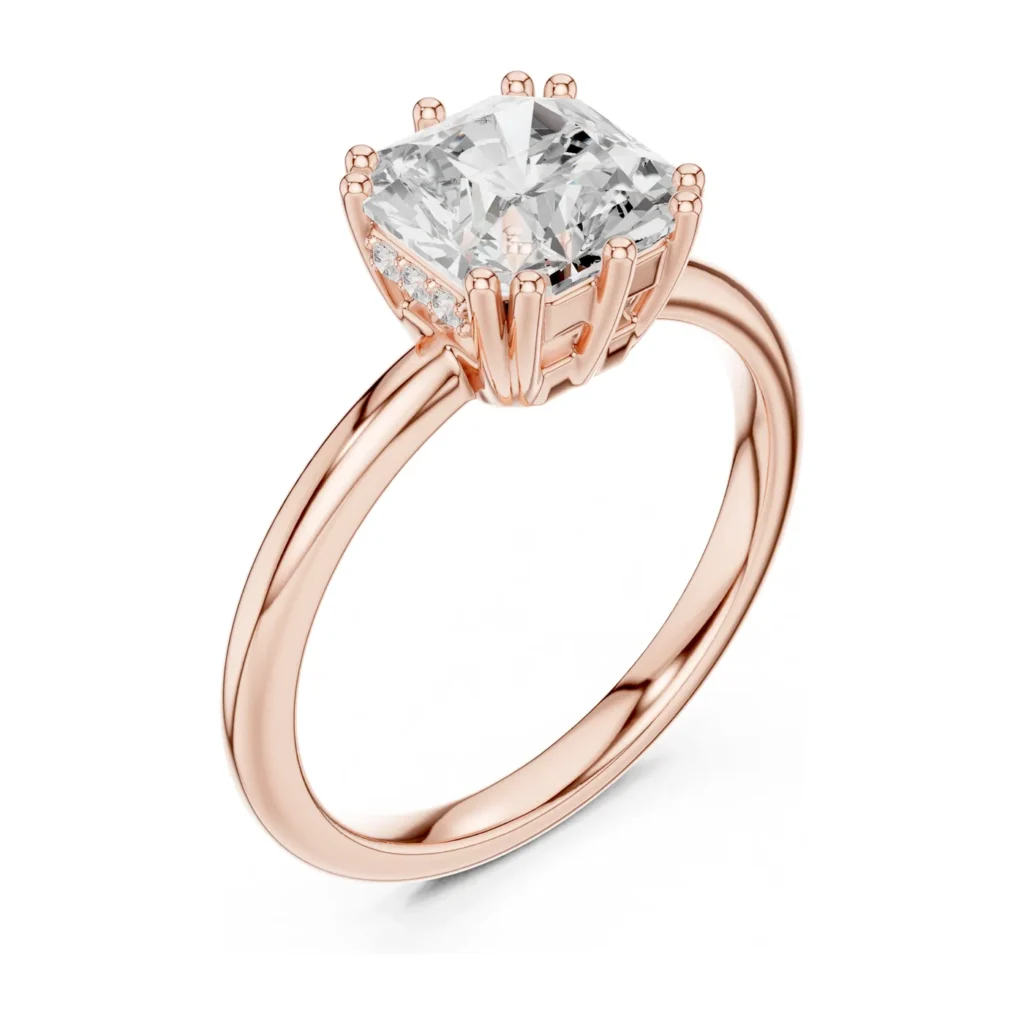 Cushion Six-Prong Plain Solitaire — photo 10