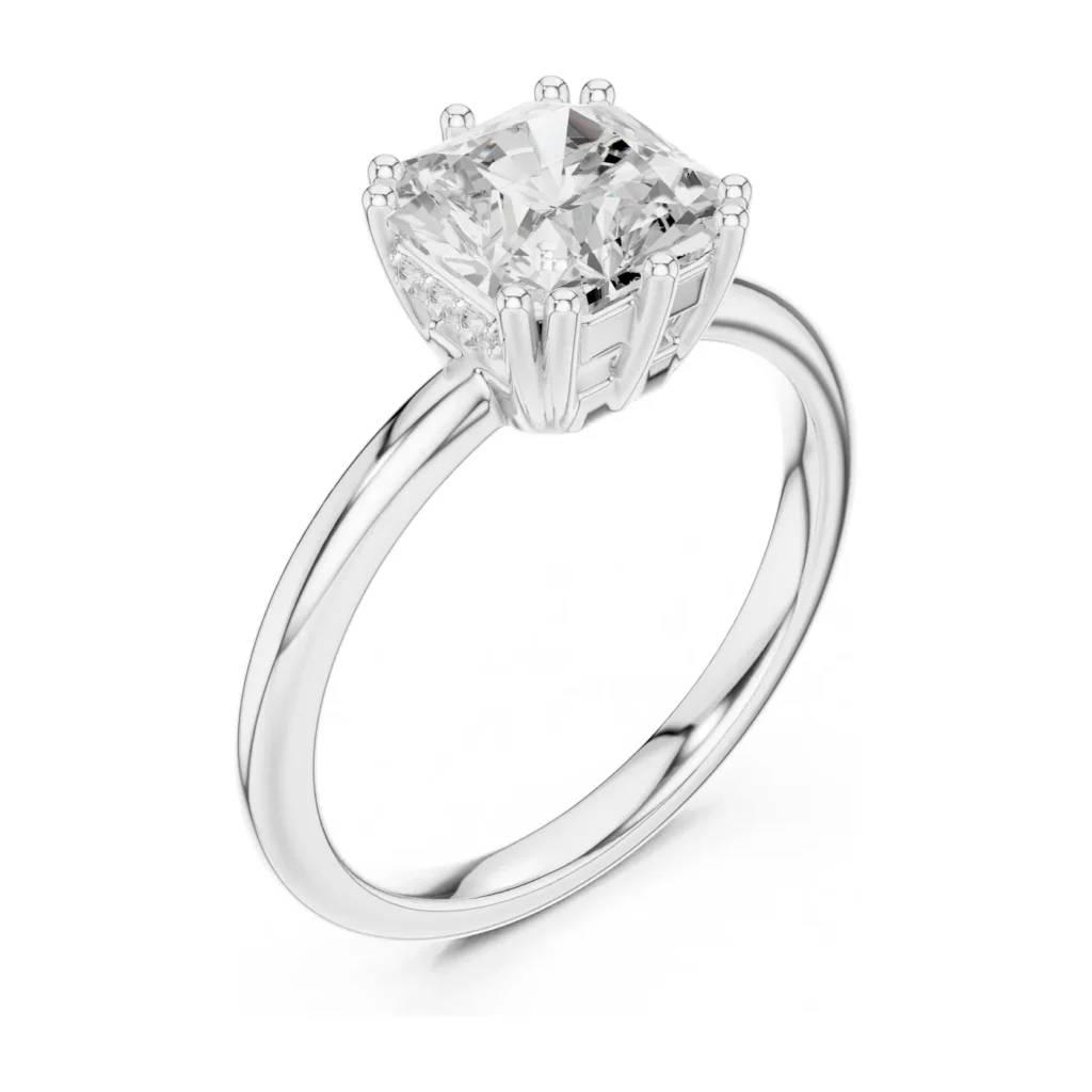 Cushion Six-Prong Plain Solitaire — photo 6