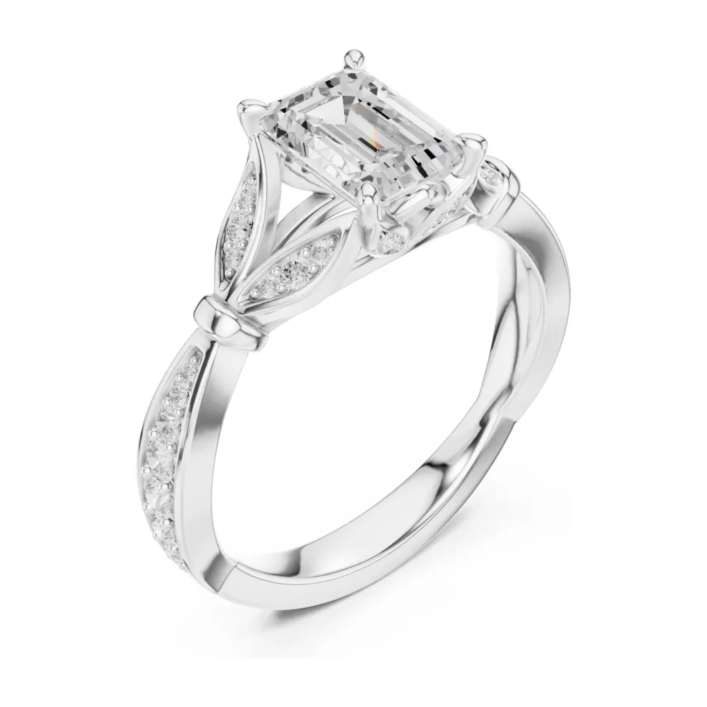 Radiant-Cut Ring with Trillion Sides & Twist Band — photo 6