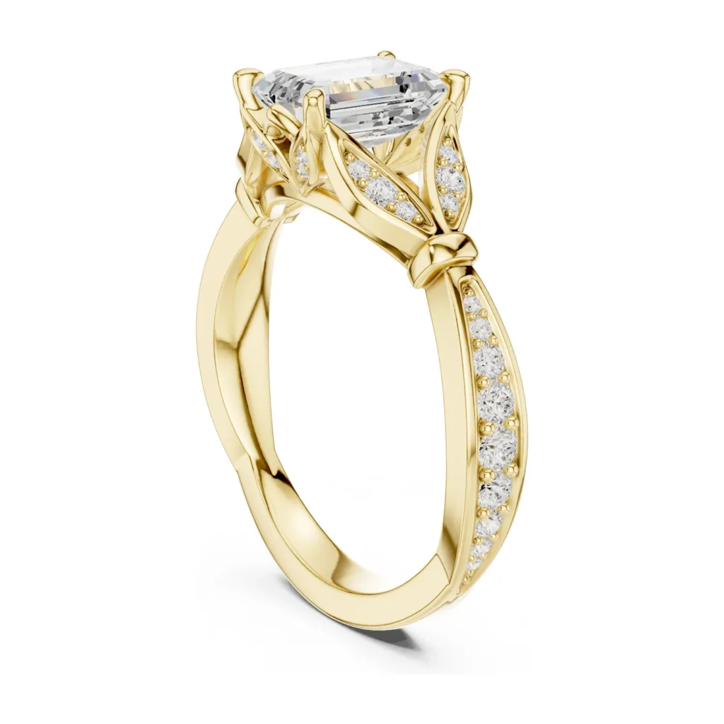 Radiant-Cut Ring with Trillion Sides & Twist Band