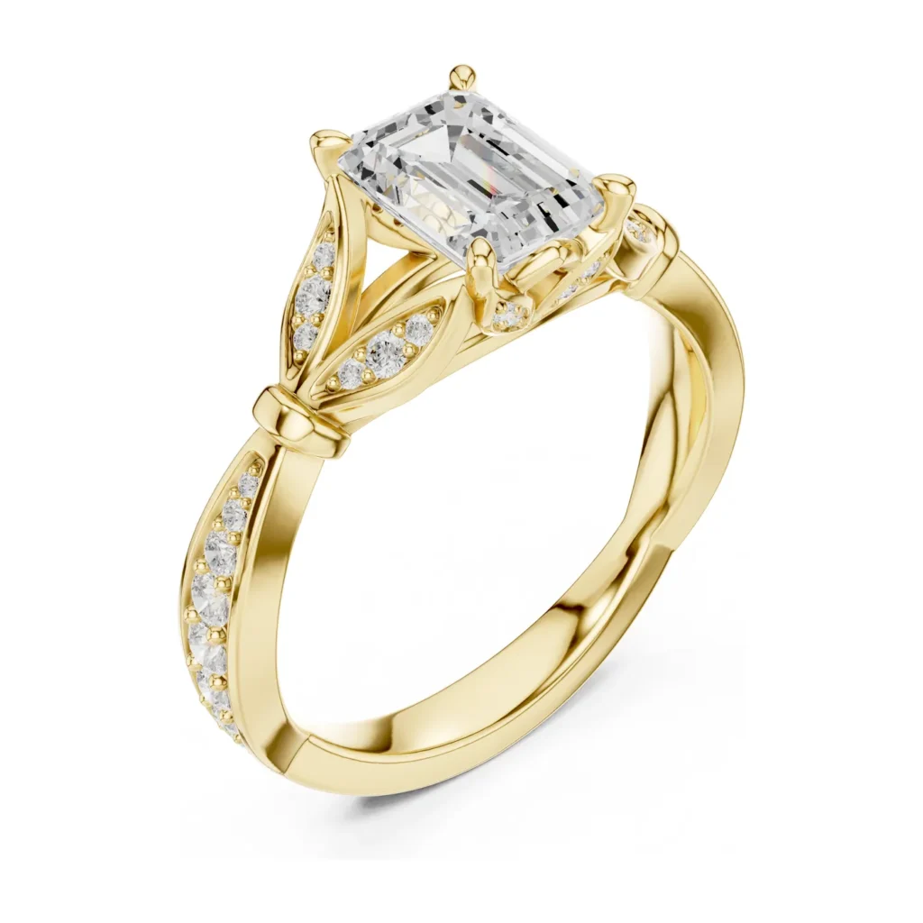 Radiant-Cut Ring with Trillion Sides & Twist Band — photo 2