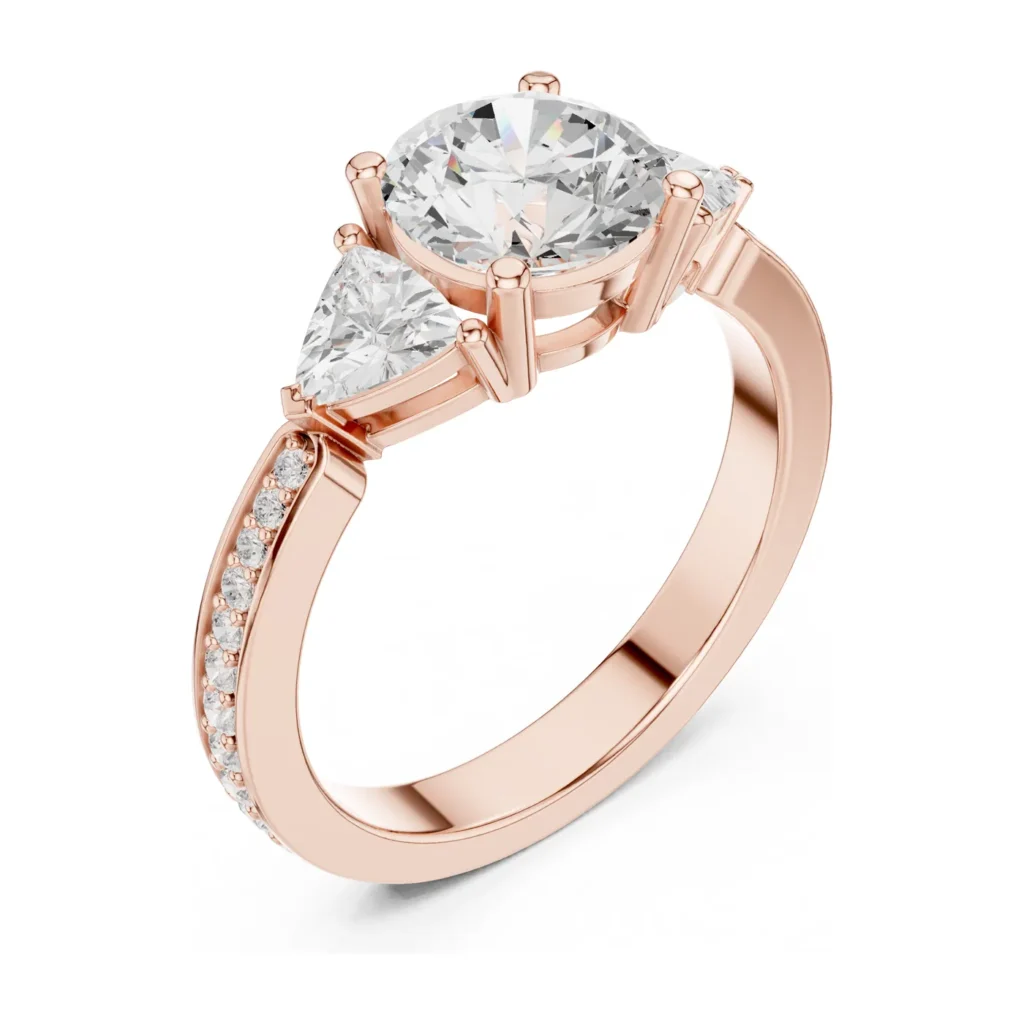 Oval Ring with Trillion Sides & Plain Band — photo 10