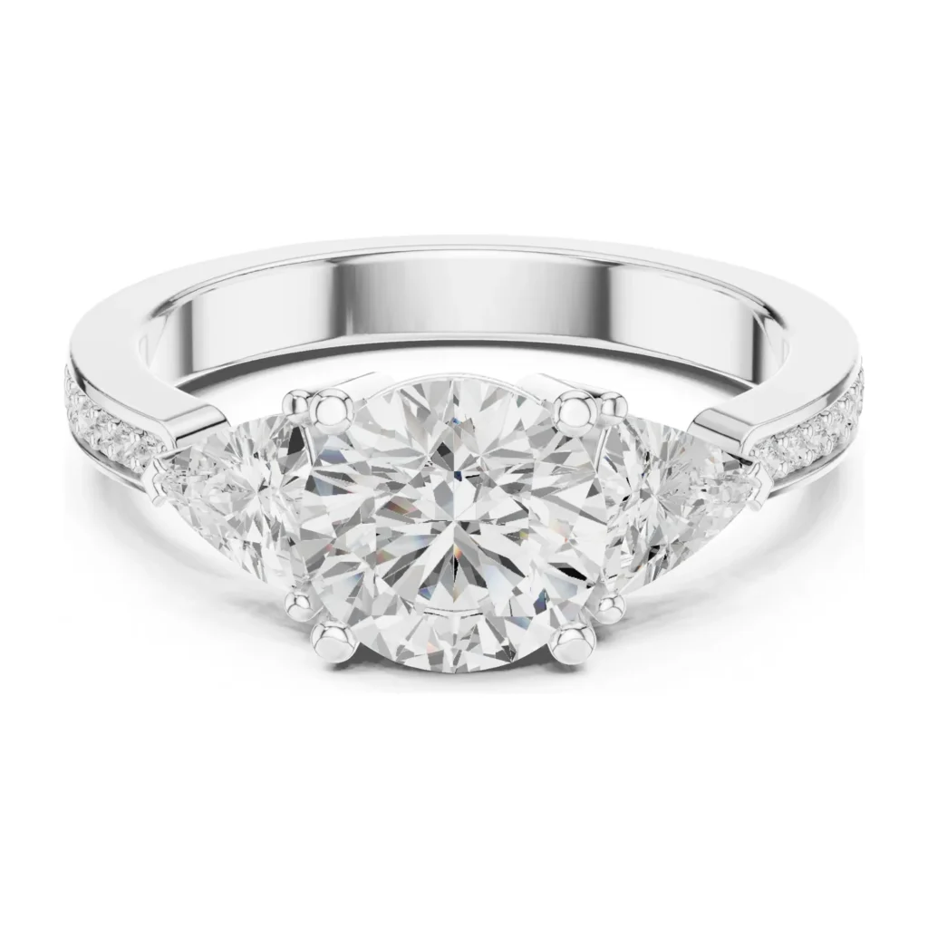 Oval Ring with Trillion Sides & Plain Band — photo 8