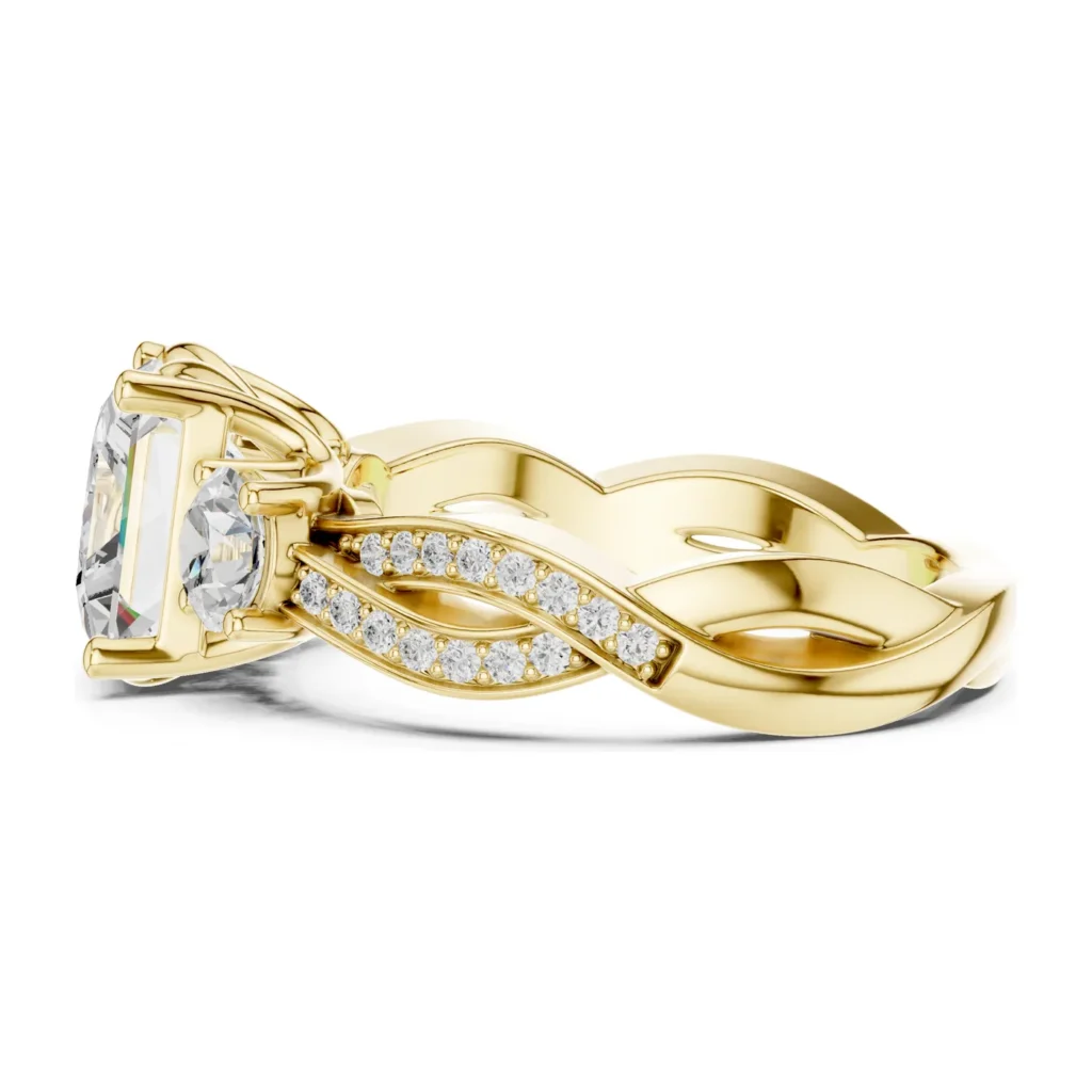 Princess-Cut Three-Stone Twist Ring — photo 3