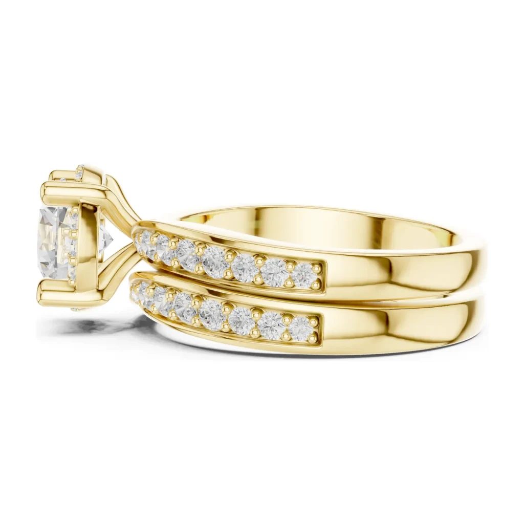 Round Solitaire Pavé Bridal Set — photo 3