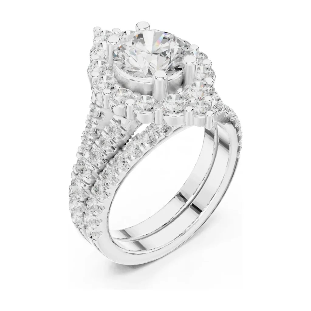 Oval Halo Split-Shank Bridal Set — photo 6