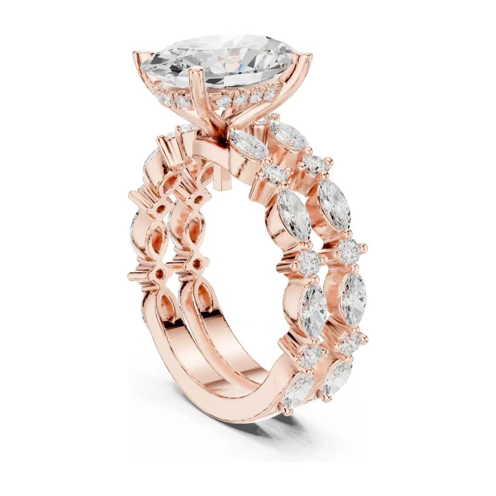 Oval Solitaire Marquise Bridal Set — photo 9