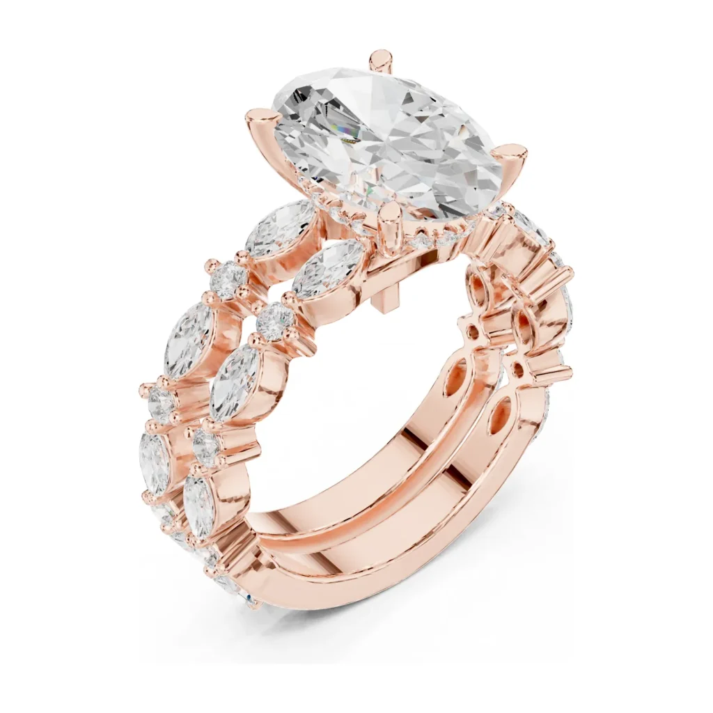 Oval Solitaire Marquise Bridal Set — photo 10