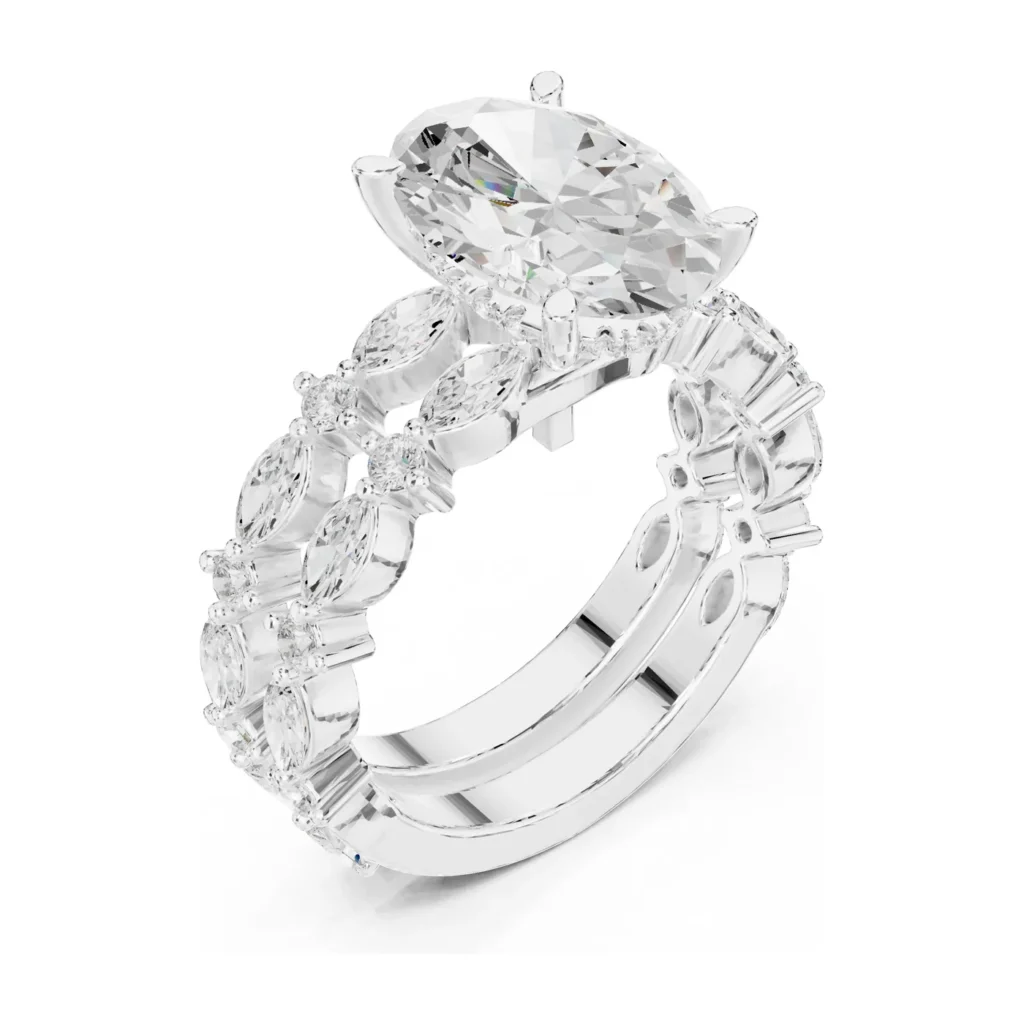Oval Solitaire Marquise Bridal Set — photo 6