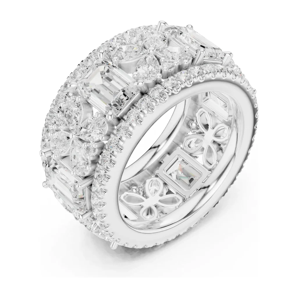 Mixed-Shape Wide Pavé Eternity Band — photo 6