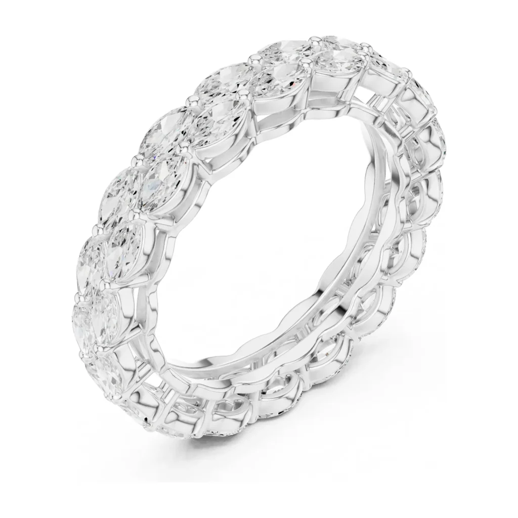 Mixed-Shape Halo Cluster Eternity Band — photo 6