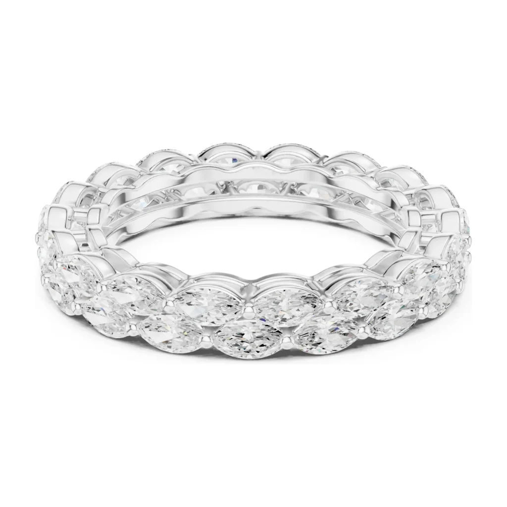 Mixed-Shape Halo Cluster Eternity Band — photo 8