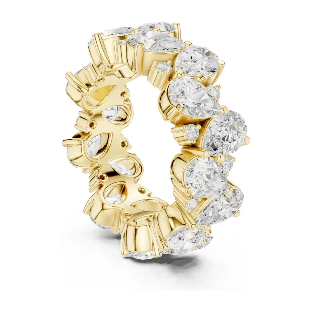 Pear & Marquise Cluster Eternity Band