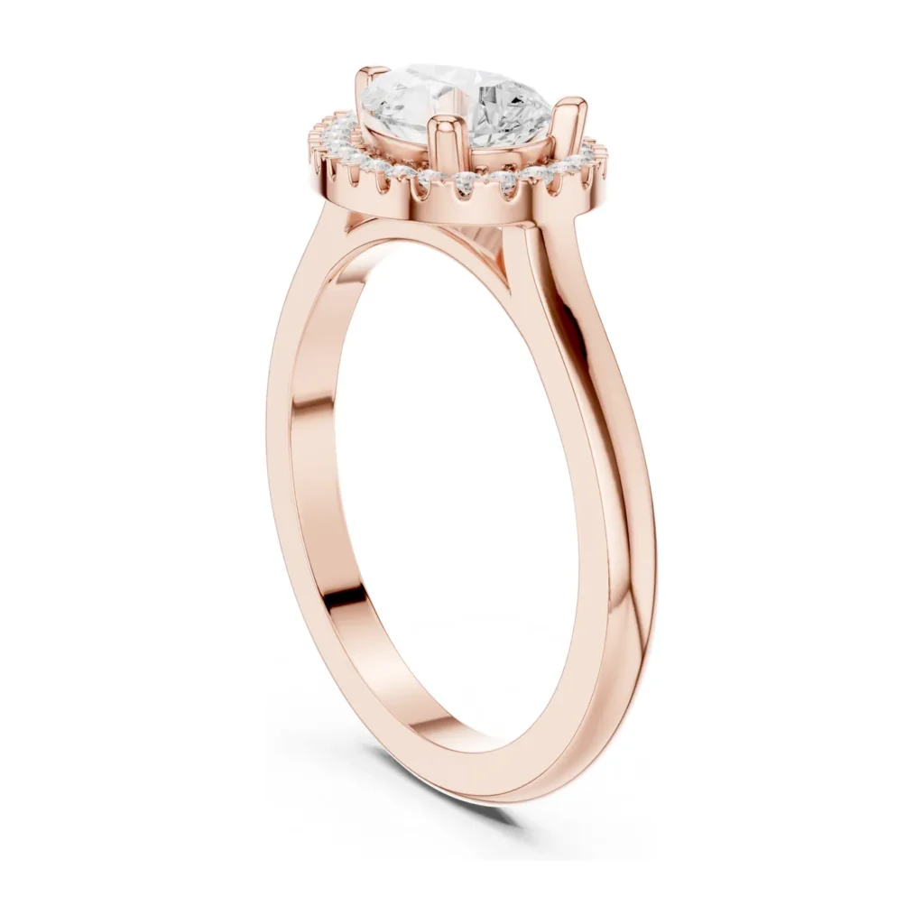Pear Halo Plain Band Ring — photo 9