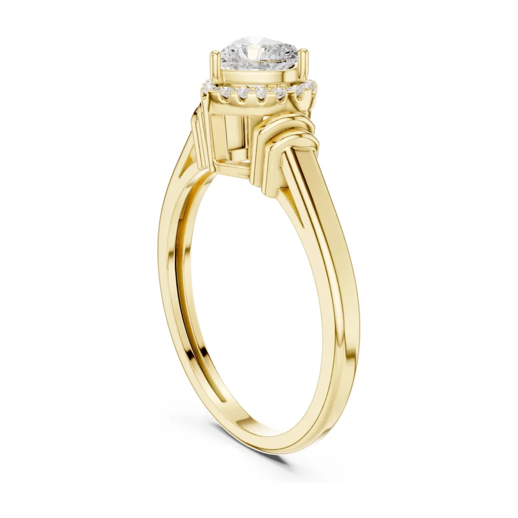 Heart Halo with Side Stones Ring